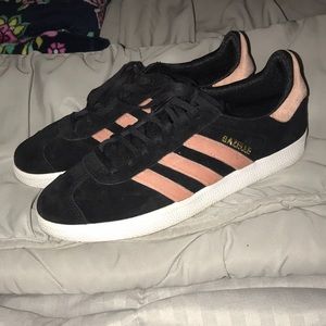 Pink and Black Adidas Gazelle Sneakers SZ 8 1/2